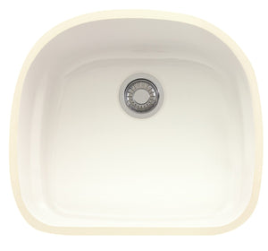 Franke Prestige PRK11021WH Fireclay Kitchen Sink, White, 22-1/4