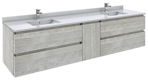 Fresca FCB31-361236ASH Fresca Formosa 82" Wall Hung Double Sink Modern Bathroom Cabinet in Ash
