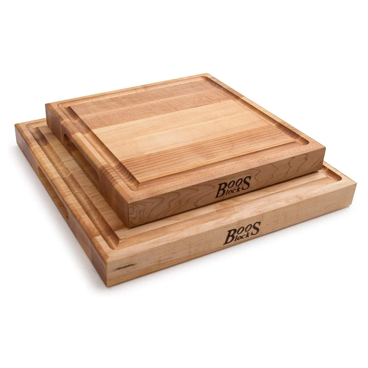 John Boos CB1052-1M1515175 Maple Wood Cutting Board for Kitchen Prep, 15x15 Inch, 1.5 Inch Thick Edge Grain Reversible Square Charcuterie Block with Juice Groove 15X15X1.75 MPL-EDGE GR-REV-