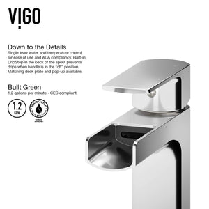 VIGO Amada 10.375 inch H Single Hole Single Handle Bathroom Faucet in Chrome - Vessel Sink Faucet VG03026CH