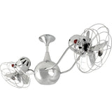 Matthews Fan VB-CR-MTL Vent-Bettina 360° dual headed rotational ceiling fan in polished chrome finish with metal blades.