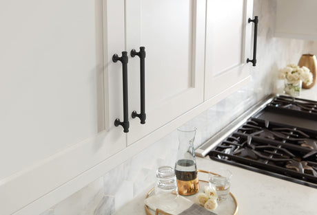 Amerock BP36771FB Matte Black Cabinet Pull 6-5/16 in (160 mm) Center-to-Center Cabinet Handle Winsome Drawer Pull Kitchen Cabinet Handle Furniture Hardware