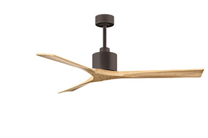 Matthews Fan NK-TB-LM-60 Nan 6-speed ceiling fan in Textured Bronze finish with 60” solid light maple tone wood blades