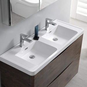 Fresca FVN9148RW-D Fresca Tuscany 48" Rosewood Free Standing Double Sink Modern Bathroom Vanity w/ Medicine Cabinet
