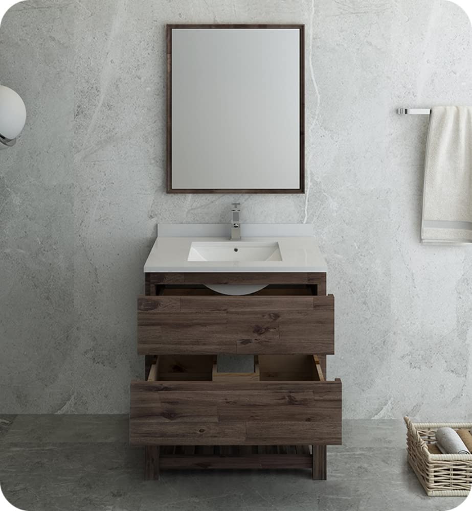 Fresca FVN3130ACA-FS Fresca Formosa 30" Floor Standing Modern Bathroom Vanity w/ Open Bottom & Mirror