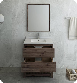 Fresca FVN3130ACA-FS Fresca Formosa 30" Floor Standing Modern Bathroom Vanity w/ Open Bottom & Mirror
