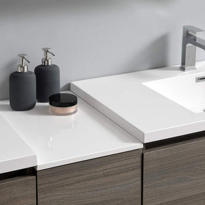 Fresca FCB93-361236RW-D-I Fresca Lazzaro 84" Rosewood Free Standing Double Sink Modern Bathroom Cabinet w/ Integrated Sinks