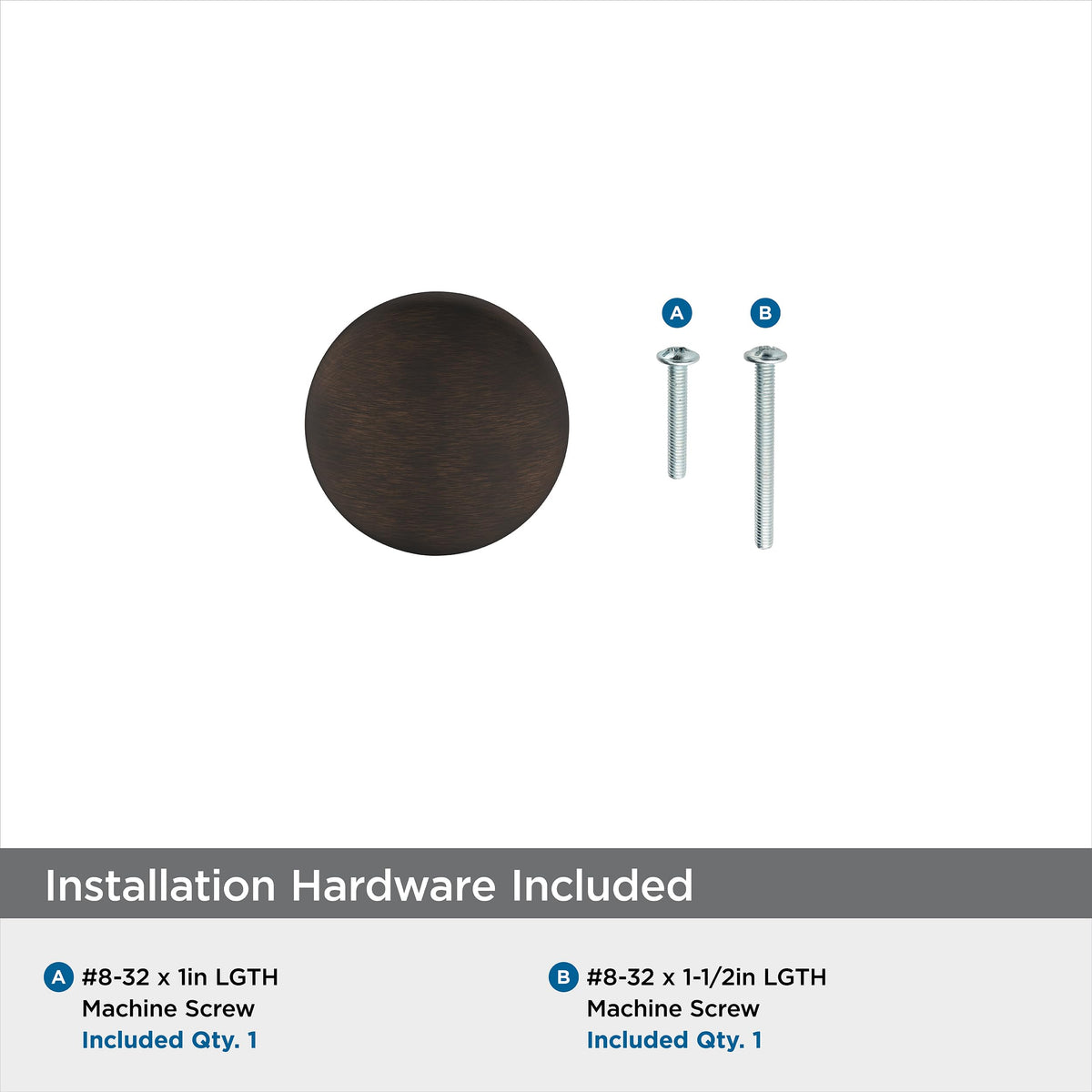 Amerock Cabinet Knob Oil Rubbed Bronze 1-1/4 inch (32 mm) Diameter Era 1 Pack Drawer Knob Cabinet Hardware