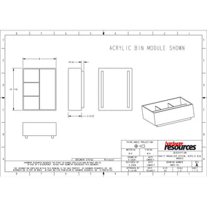 Hardware Resources VBPO-T01 Divided Acrylic Top Tray for Vanity Pullout