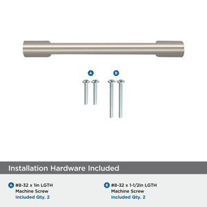 Amerock Cabinet Pull Satin Nickel 3-3/4 inch (96 mm) Center to Center Riva 1 Pack Drawer Pull Drawer Handle Cabinet Hardware