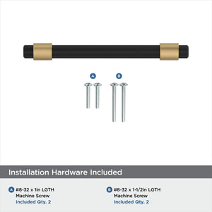 Amerock Cabinet Pull Matte Black/Champagne Bronze 3-3/4 inch (96 mm) Center-to-Center Mergence 1 Pack Drawer Pull Cabinet Handle Cabinet Hardware