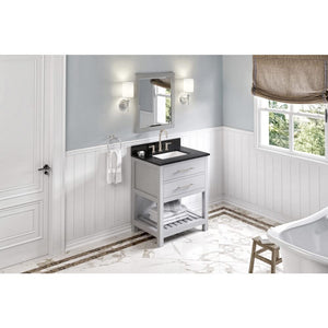 Jeffrey Alexander VKITWAV30GRBGR 30" Grey Wavecrest Vanity, Black Granite Vanity Top, undermount rectangle bowl