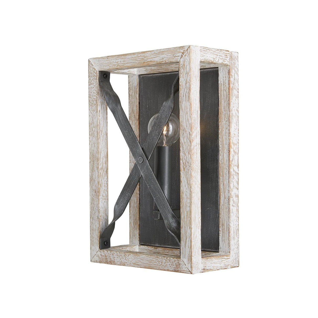 Capital Lighting 640411WN Remi 1 Light Sconce Brushed White Wash and Nordic Iron