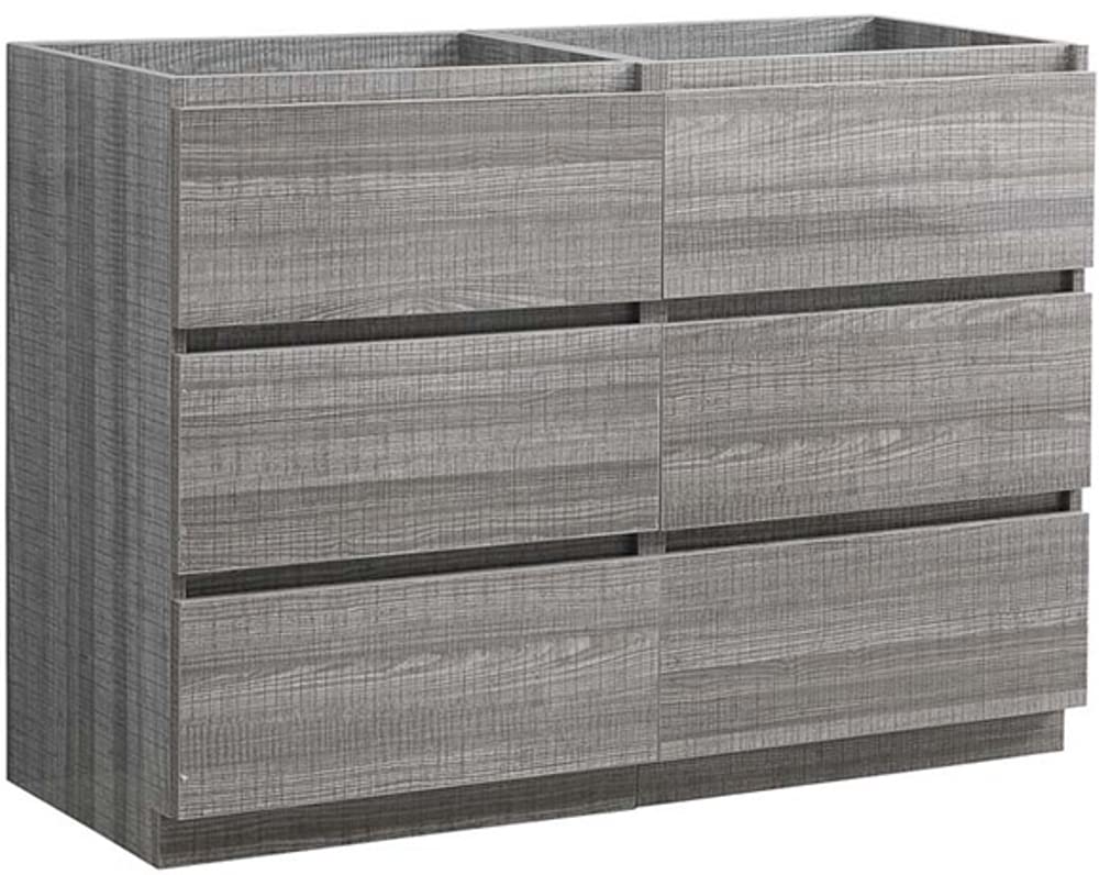 Fresca FCB93-2424HA-D Fresca Lazzaro 48" Glossy Ash Gray Free Standing Double Sink Modern Bathroom Cabinet