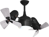 Matthews Fan DGLK-BK-WDBW Dagny 360° double-headed rotational ceiling fan with light kit in Matte Black finish with solid barn wood blades.