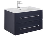 Cutler Kitchen and Bath Milano 30 inch Wall Mounted Bathroom Vanity with Sink, Cultured Marble Top - Bathroom Sink Vanity with Multiple Soft Close Storage Drawers, Blue