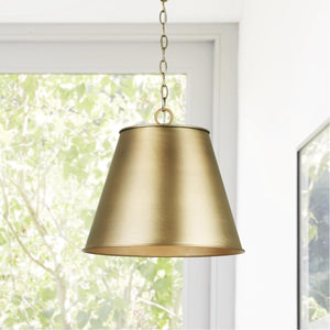 Capital Lighting 337811AD Welker 1 Light Pendant Aged Brass