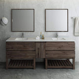 Fresca FVN31-361236ACA-FS Fresca Formosa 84" Floor Standing Double Sink Modern Bathroom Vanity w/ Open Bottom & Mirrors