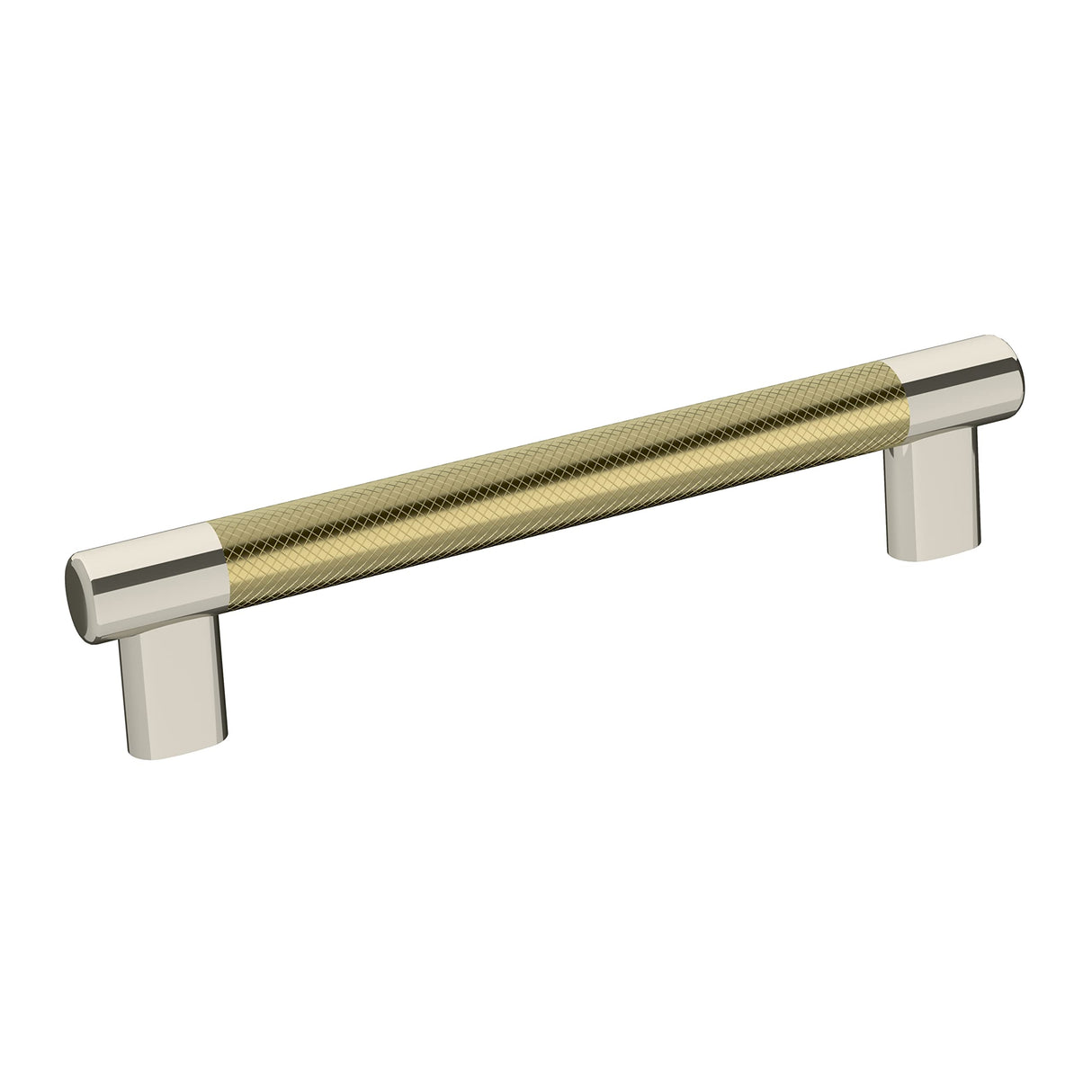 Amerock Cabinet Pull Polished Nickel/Golden Champagne 6-5/16 inch (160 mm) Center-to-Center Esquire 1 Pack Drawer Pull Drawer Handle Cabinet Hardware