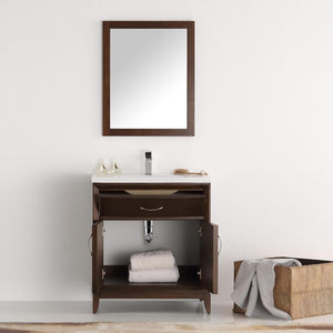 Fresca FVN2130AC Fresca Cambridge 30" Antique Coffee Traditional Bathroom Vanity w/ Mirror