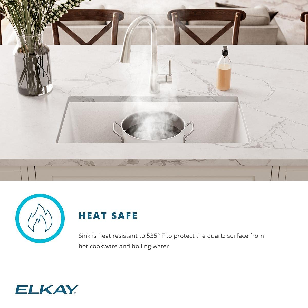 Elkay Quartz Classic ELGU3322BK0 Equal Double Bowl Undermount Sink, Black