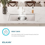 Elkay Quartz Classic ELGUS3322RPT0 Putty Single Bowl Undermount Sink