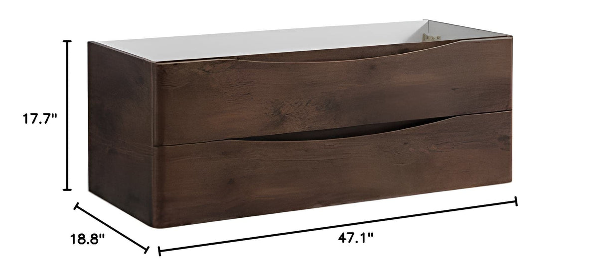 Fresca FCB9048RW-D Fresca Tuscany 48" Rosewood Wall Hung Double Sink Modern Bathroom Cabinet