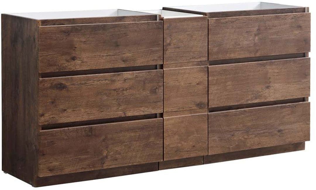 Fresca FCB93-301230RW-D Fresca Lazzaro 72" Rosewood Free Standing Double Sink Modern Bathroom Cabinet