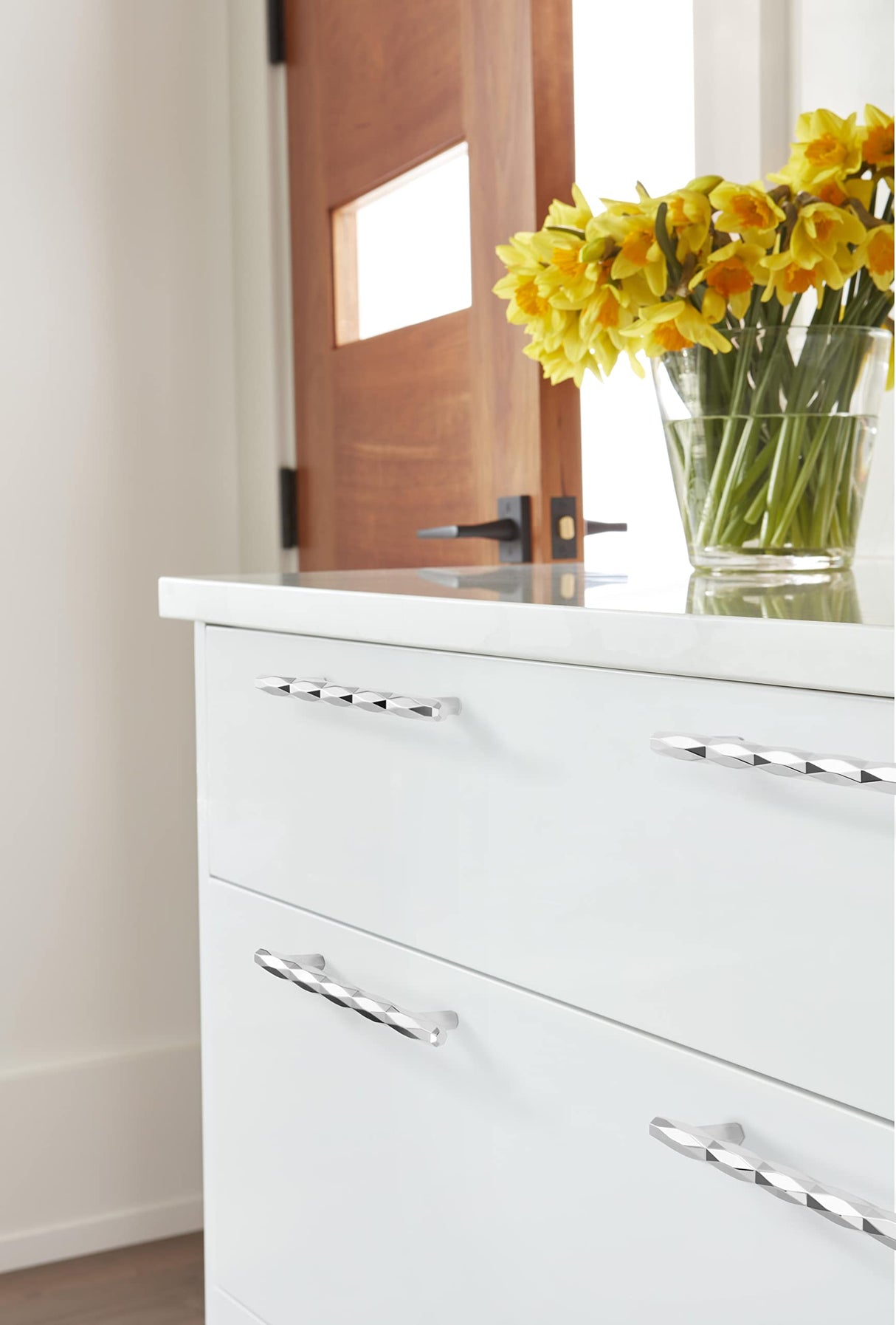 Amerock Cabinet Pull Polished Chrome 6-5/16 inch (160 mm) Center to Center St. Vincent 1 Pack Drawer Pull Drawer Handle Cabinet Hardware