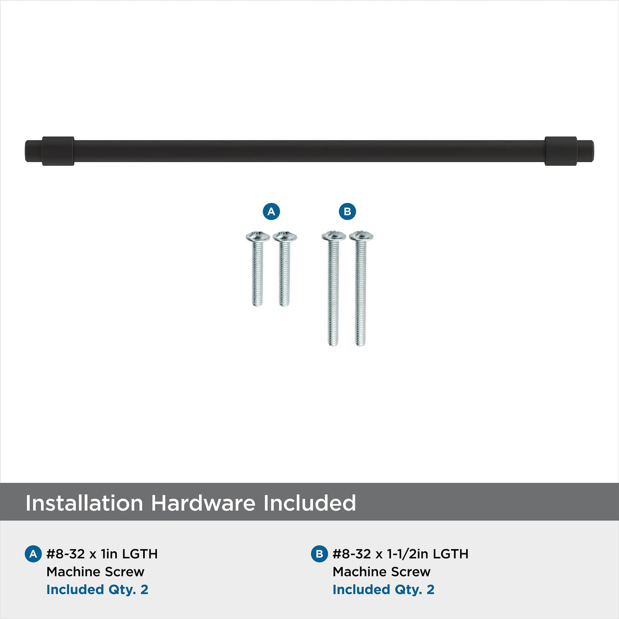 Amerock Cabinet Pull Matte Black 8-13/16 inch (224 mm) Center-to-Center Destine 1 Pack Drawer Pull Cabinet Handle Cabinet Hardware