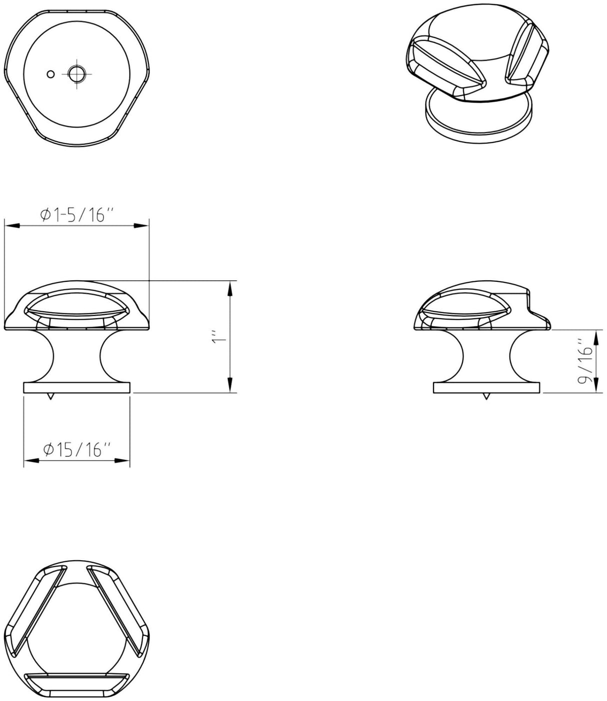 Jeffrey Alexander 915SN 1-5/16" Overall Length Satin Nickel Chesapeake Cabinet Knob