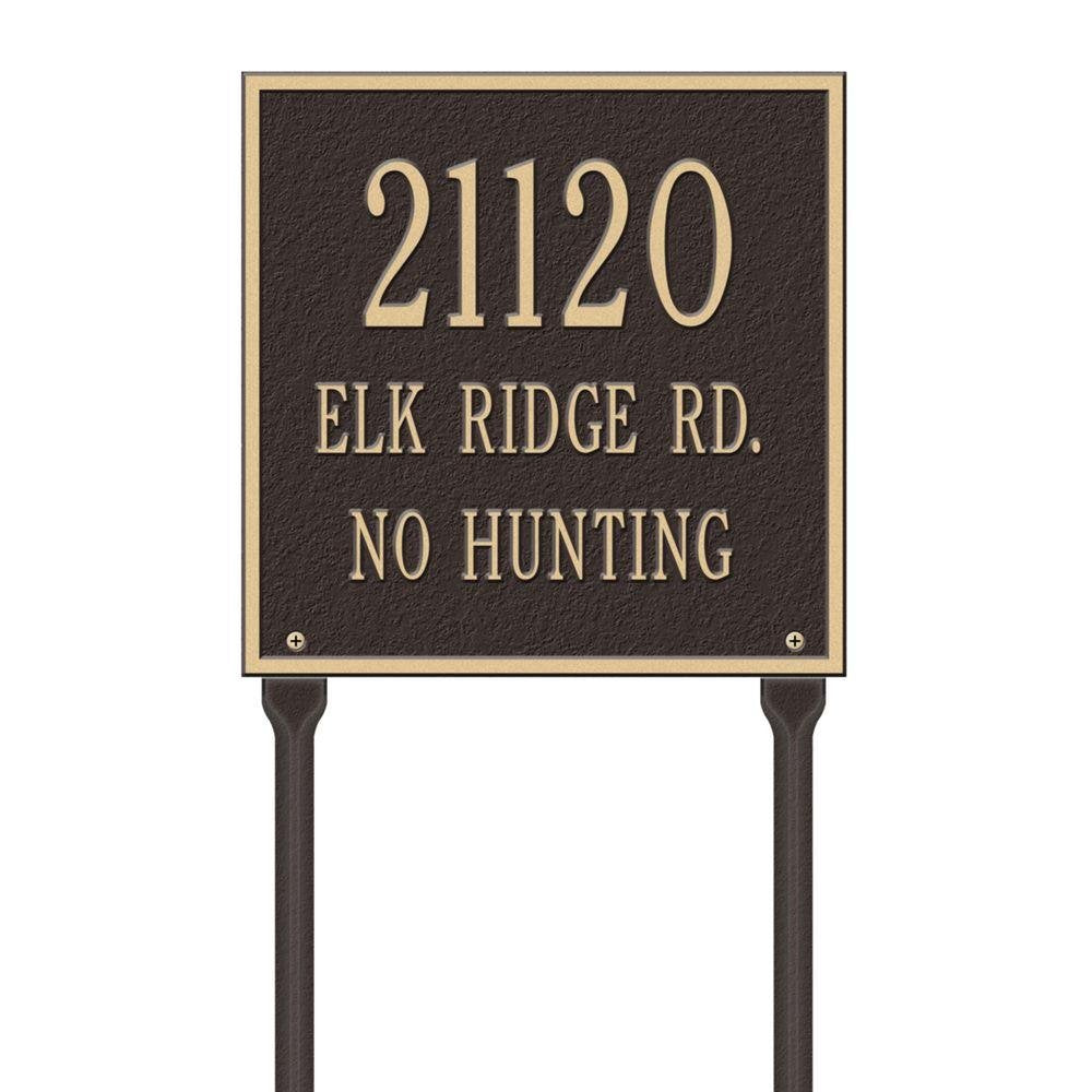 Whitehall 2115OG - Personalized Square Plaque - Standard - Lawn - 3 line