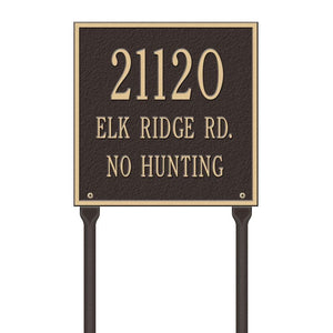 Whitehall 2115OG - Personalized Square Plaque - Standard - Lawn - 3 line