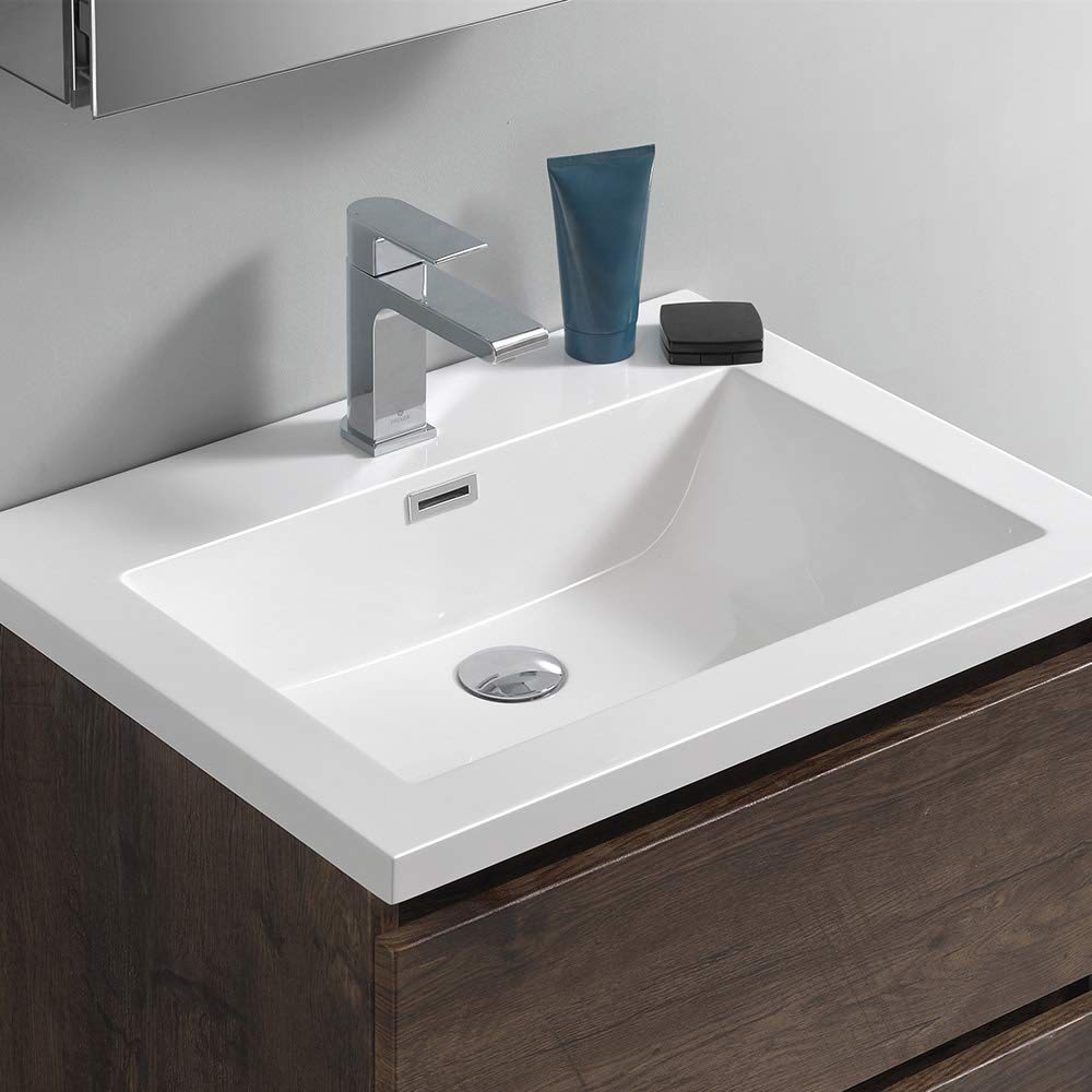 Fresca FCB9324GR-I Fresca Lazzaro 24" Gray Free Standing Modern Bathroom Cabinet w/ Integrated Sink