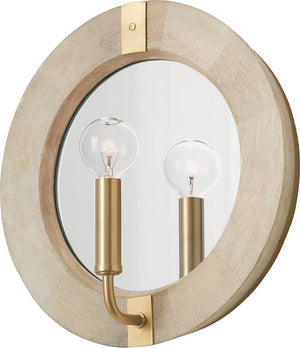 Capital Lighting 647311WS Finn 1 Light Sconce White Wash and Matte Brass