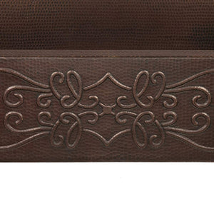Premier Copper Products KASDB30229S 30-Inch Copper Hammered Kitchen Apron Single Basin Sink with Scroll Design, Oil Rubbed Bronze
