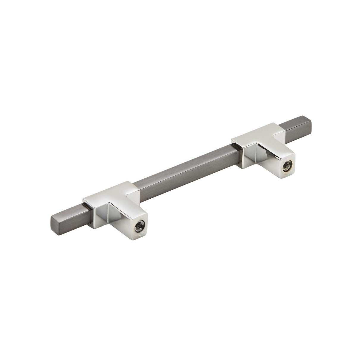 Amerock Cabinet Pull Polished Chrome/Black Chrome 3-3/4 inch (96 mm) Center to Center Urbanite 1 Pack Drawer Pull Drawer Handle Cabinet Hardware
