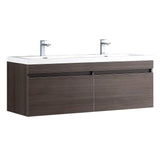 Fresca FCB8040GO-I Fresca Largo 57" Gray Oak Modern Double Sink Bathroom Cabinet w/ Integrated Sinks