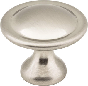 Elements 647SN-R 1-1/8" Diameter Satin Nickel Button Watervale Retail Packaged Cabinet Mushroom Knob