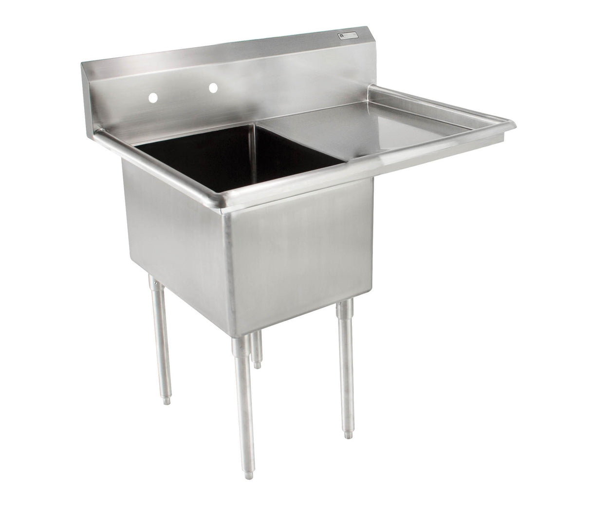 John Boos E1S8-18-12R18 E Series Stainless Steel Sink, 12" Deep Bowl, 1 Compartment, 18" Right Hand Side Drainboard, 38-1/2" Length x 23-1/2" Width