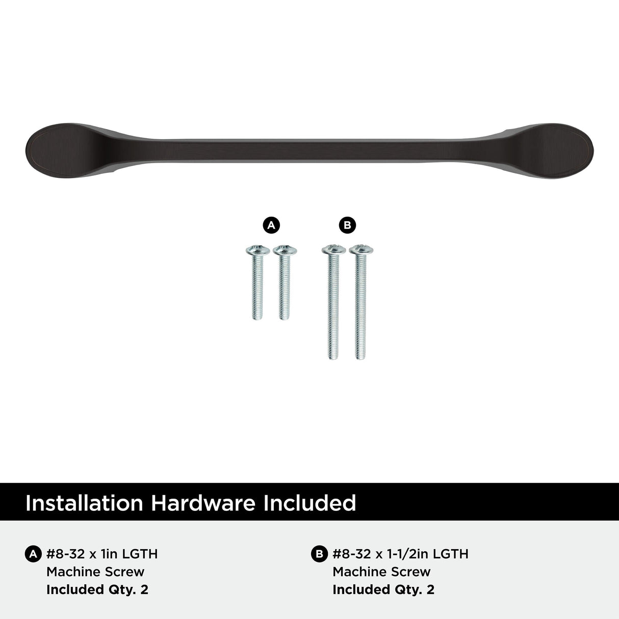 Amerock BP21937ORB Oil-Rubbed Bronze Cabinet Pull 5-1/16 inch (128mm) Center-to-Center Cabinet Hardware Ravino Furniture Hardware Drawer Pull