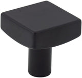 Jeffrey Alexander 845MB 1-1/8" Overall Length Matte Black Square Dominique Cabinet Knob