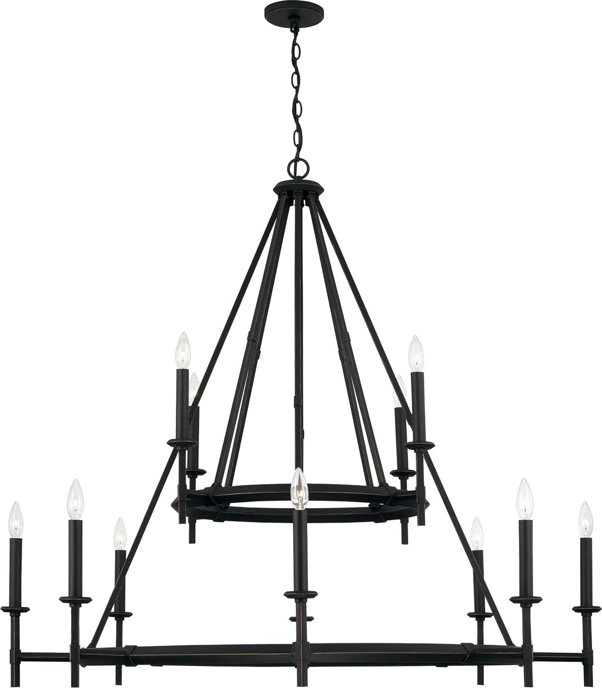 Capital Lighting 445201IH Ogden 12 Light Chandelier Brushed Black Iron