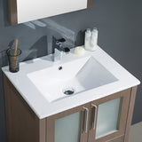 Fresca FVN6224GO-UNS Fresca Torino 24" Gray Oak Modern Bathroom Vanity w/ Integrated Sink