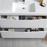 Fresca FCB9148WH-I Fresca Tuscany 48" Glossy White Free Standing Modern Bathroom Cabinet w/ Integrated Sink