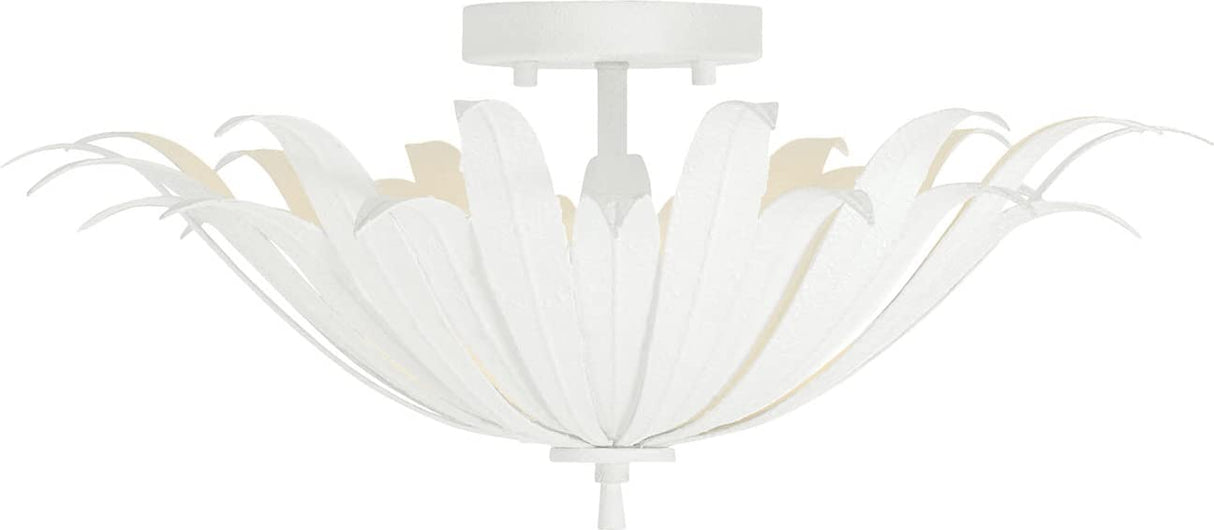 Capital Lighting 249531XW Eden 3 Light Dual Mount Semi-Flush/Pendant Textured White