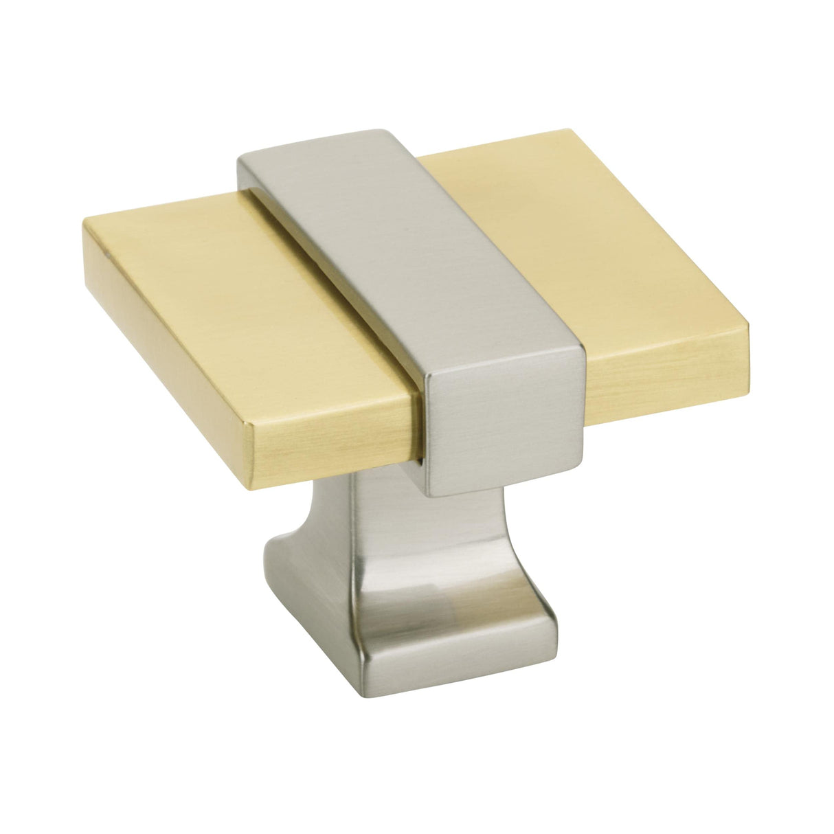 Amerock Cabinet Knob Brushed Gold/Satin Nickel 1-3/8 inch (35 mm) Length Overton 1 Pack Drawer Knob Cabinet Hardware