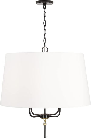 Capital Lighting 341941YA Beckham 4 Light Pendant Glossy Black and Aged Brass