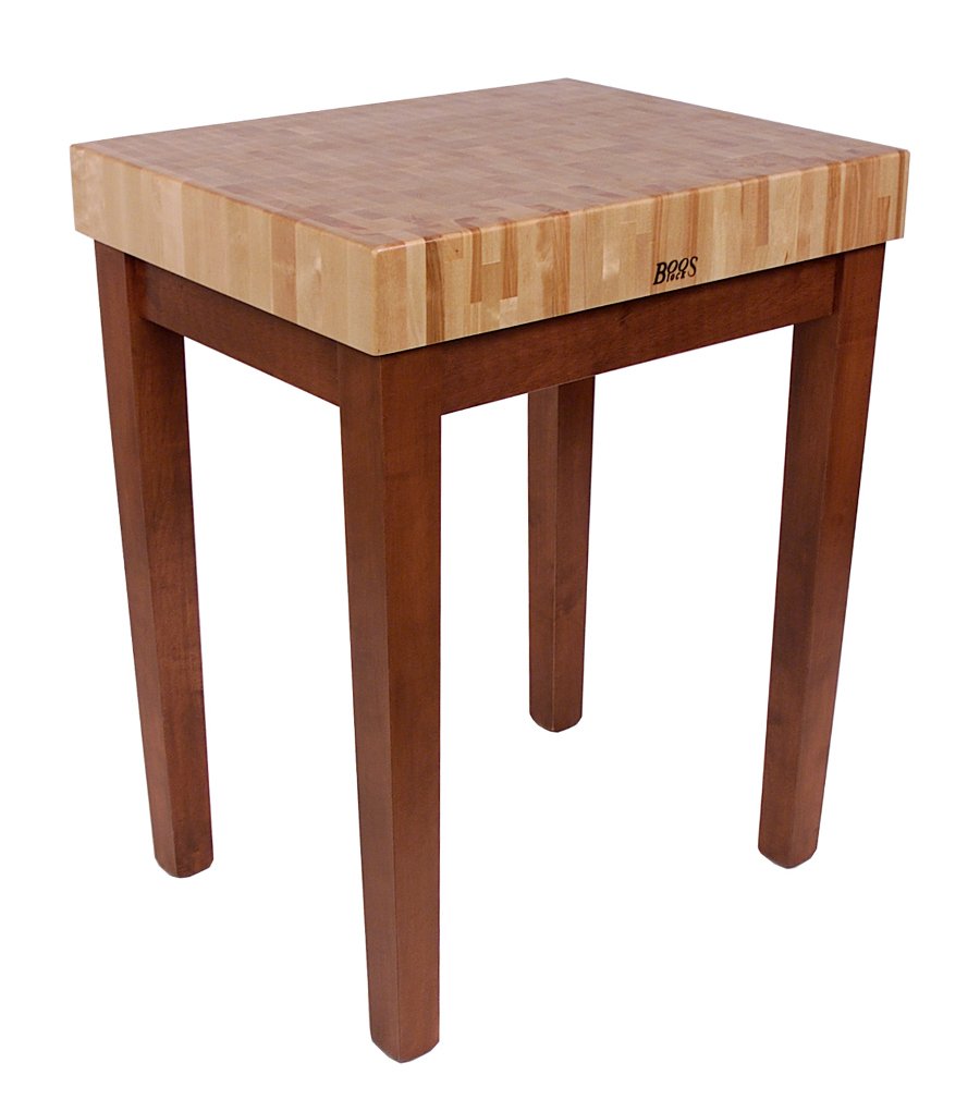 John Boos CU-CB3024-CG 30"L x24"D Chef's Block - 4" End-Grain Maple Butcher Block, 36" Tall, Clover Green Base