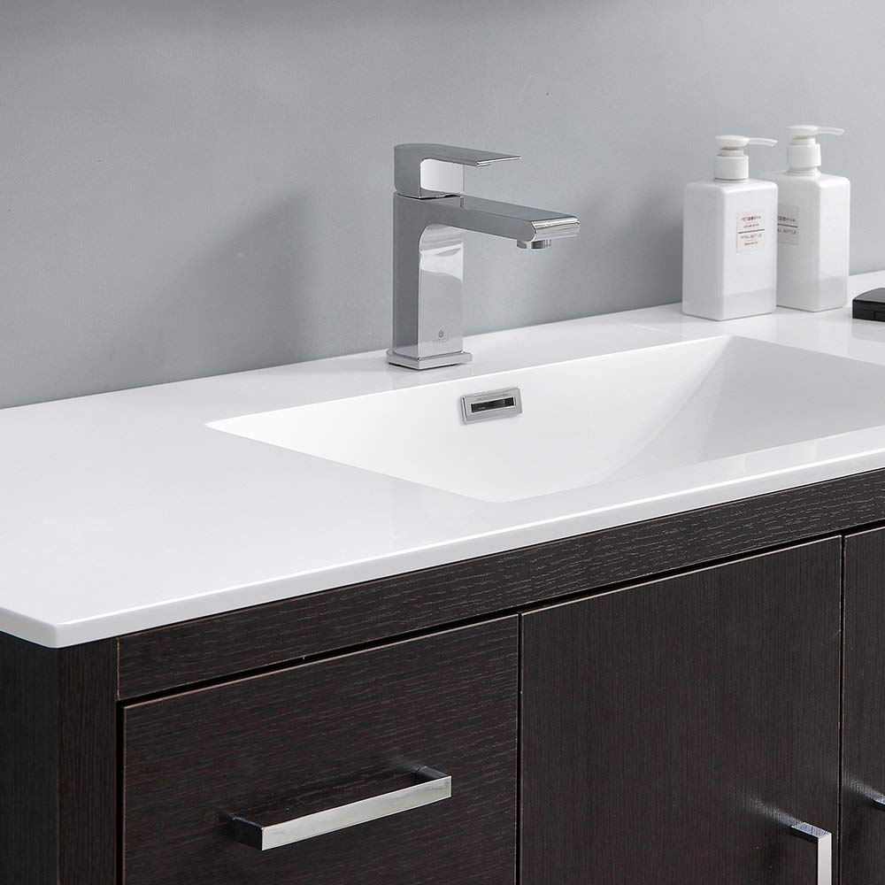 Fresca FCB9448WH-I Fresca Imperia 48" Glossy White Free Standing Modern Bathroom Cabinet w/ Integrated Sink